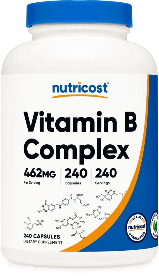 Nutricost Vitamin B Complex 460mg 240 Capsules With Vitamin C - High Potency