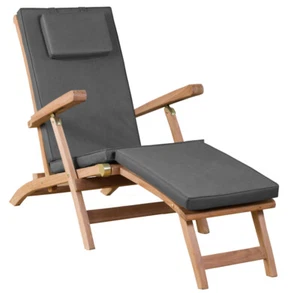 Gartenliege Woodie Deckchair inkl. Kissenauflage Teakholz - Bild 1 von 9