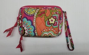 Vera Bradley Pink Swirls Floral Retired Pattern Wristlet Wallet Clutch Compact - Picture 1 of 2