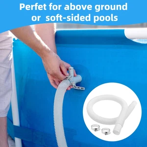 1-1/4 Zoll x 3 Fuß lang weiß Boden Pool Flex Anschluss Schlauch Filter oder Sauktion - Bild 1 von 7