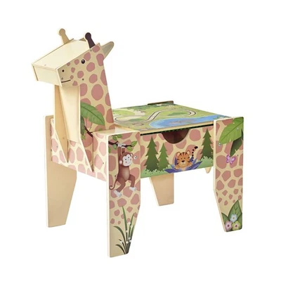 Mesa de atividades Jungle Giraffe 2 em 1 – Mesa de jogo de madeira com armazenamento embutido... - Imagem 1 de 4