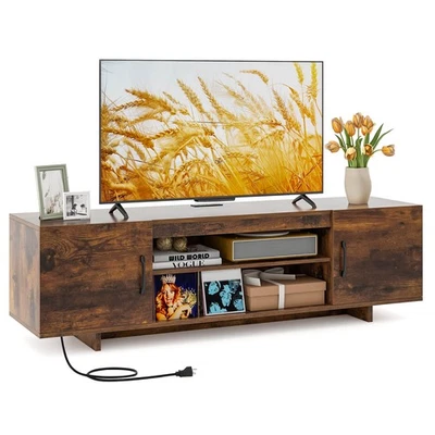 TV Stand for 70" TVs Modern Entertain Center w/ Power Outlet & 2 Cable Holes - Image 1 of 4