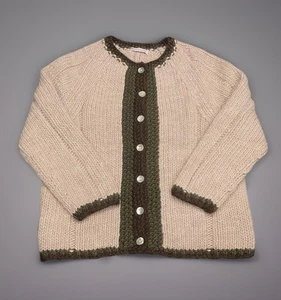 Frances Valentine Wool Knit Cardigan Classic Beige Nordic Style MOP Buttons S - Picture 1 of 10