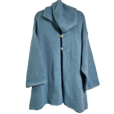 Soft Surroundings sz XL Baby Blue Mohair Blend Oversized Button Cardigan Sweater - Image 1 of 4