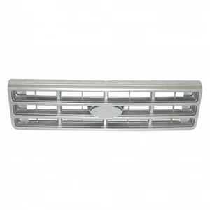 For Ford F Super Duty Grille 1989-1991 Painted Silver Shell and Insert Plastic - Picture 1 of 8