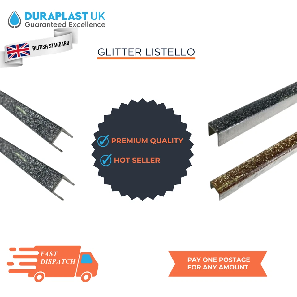 Tile Trim Box Edging Corner Guards & Box Trims Glitter Listello – Multi Colour - Image 1 of 1