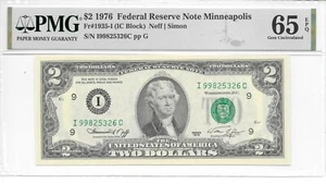 1976 Minneapolis $2 FRN Harder to Find IC Block PMG 65 EPQ Gem Uncirculated - Picture 1 of 6