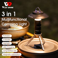 WEST BIKING USB LED Light Lantern Outdoor Hiking Camping Lamp Flashlight