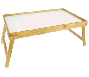 Foldable Bamboo Bed Tray with White Surface New 21"x13" - Picture 1 of 3