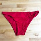 New Andie The Cheeky Bottom Smooth Cherry Red Bikini Swimsuit Size Small