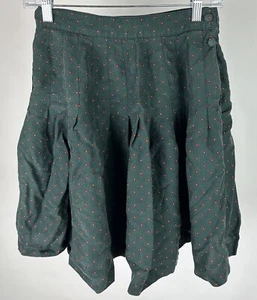 "Minifalda vintage años 90 GAP 26"" cintura alta verde bosque medallón cachemira plisada" - Imagen 1 de 9