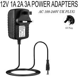 12V 1A 2A AC/DC UK Power Supply Adapter Safety Charger For LED Strip CCTV Camera - Picture 1 of 17