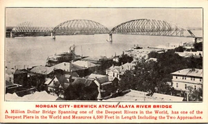 POSTAL ANTIGUA LOUISIANA MORGAN CITY - BERWICK ATCHAFALAYA PUENTE - Imagen 1 de 2