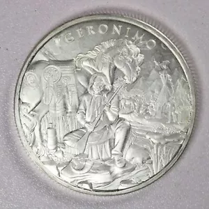 Ronda de plata fina Legendary Warriors Gerónimo de 1 oz .999. - Imagen 1 de 2