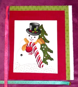 Stoff   Patchwork  Panel  - Schneemann am Baum - Bild 1 von 3