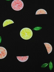 Summer Fruit Jersey Knit Fabric Citrus Fruits Apparel By the Yard - Picture 1 of 3