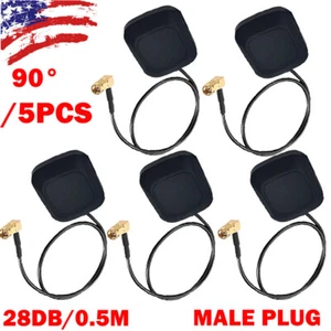5x GPS Active Antenna 90-Degree SMA Male Plug 28dB With Magnetic Mount 0.5M HOT - Picture 1 of 14