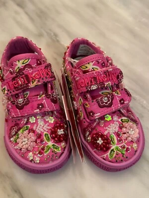 Lelli Kelly LK9401 Milly Baby Pink fuchsia Double shoes Sneakers Tennis Hook NEW - Image 1 of 4