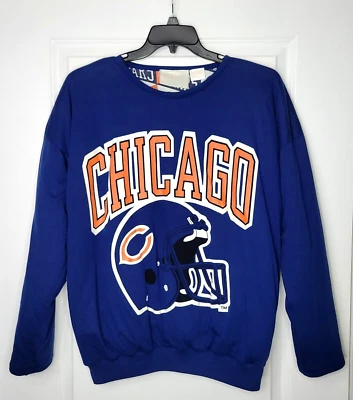 VTG Chicago Bears Reversible Sweatshirt Nutmeg Mills Men's M NFL Double Sided - Image 1 of 4