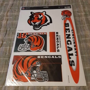 Hoja de calcomanías ULTRA adhesivas para ventana de auto CINCINCINNATI BENGALS NFL 11" X 17" - Imagen 1 de 7