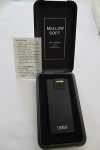 Mellow Soft Gas-Feuerzeug schwarz gebraucht - Werbegeschenk in OVP - vintage - Bild 1 von 2