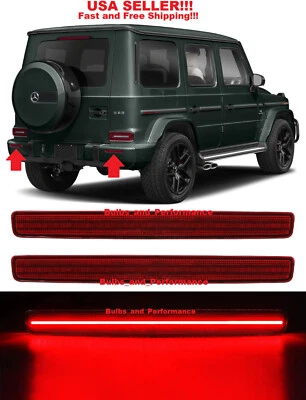RED LENS LED BUMPER REFLECTOR LIGHTS LAMPS for MERCEDES G-CLASS 2019-25 G550 G63 - Image 1 of 4