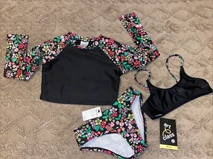Art class Swim Toddler Youth Girls 3 Piece Rashguard Swim Suit Set XS 4-5 UPF 50 - Picture 1 of 9