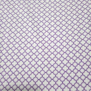 Sorbet Essentials BTY Quilting Treasures Purple Lattice White - Picture 1 of 3