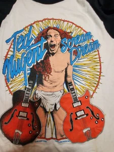 Vintage Ted Nugent 3/4 Sleeve 1980 Rock Band Shirt Scream Dream Single Stitch - Picture 1 of 19