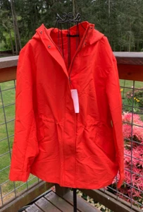 NWT UNIQLO Women's size Large Orange Utility Parka with Hood - Picture 1 of 12