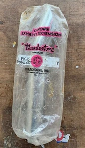 1 PCS Vintage 10" Chrome Exhaust Extension ThunderTone Fit's 2"-1-1/2" Diameter - Picture 1 of 9