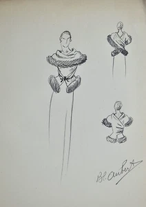 Atelier VIONNET - Dessin original - Crayon - Haut 421 - Imagen 1 de 2
