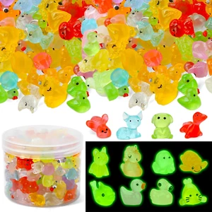 120 Pack Mini Resin Animals Tiny Resin Animals Variety Luminous Glow in the Dark - Picture 1 of 12