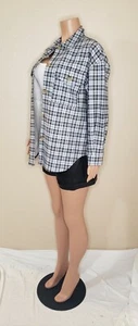 Plaid Shirt Long Sleeve Button Up Sky Blue Size Small - Bild 1 von 5