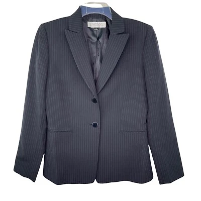 Tahari Arthur S. Levine Black Long Sleeve Pinstripe Blazer Women's Sz 4 - Image 1 of 4