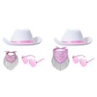Fashion Cowboy Hat Masquerades Party Costume Sunglasses Scarf Dress Up Outfit