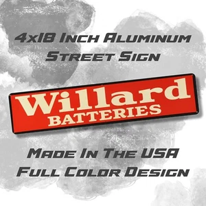 Letrero de calle de aluminio universal, reproducción de baterías Willard a todo color - Imagen 1 de 4