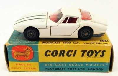 Corgi Toys Vintage Diecast Model Car 324 - Marcos 1800 GT - White - Bild 1 von 4