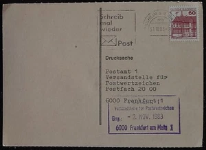 (GER-803) Alemania 1983 60 pf Tarjeta Postal MULHEIM Cancelada a FRANKFURT - Imagen 1 de 2