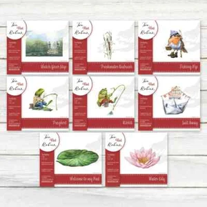 Stunning ONCE A POND A TIME - SET OF 8 DIES x TWO RED ROBINS Free download Avail - Picture 1 of 1