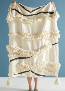 Anthropologie Neutral Textured Throw Blanket - EUC - Sold Out Online! - Picture 1 of 8
