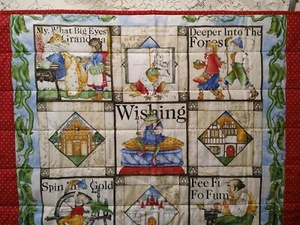 Handmade Nursery Rhyme Baby Quilt Throw Wall Decor Jack Beanstalk 3 Pigs Flannel - Picture 1 of 12