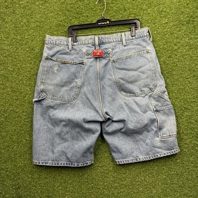 Pantalones Cortos Polo Jeans Denim Para Hombres 36 Pintor Carpintero Sueltos Patinador Lavado Ligero y2k Foto 1 de 4