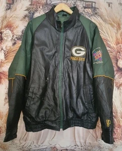 Vintage Green Bay Packers Super Bowl XXXI Leather Jacket XL – 1997 NFL Champions - Picture 1 of 14