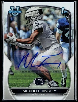 2022 Bowman University Chrome #72 Mitchell Tinsley Prospect Autographs Refractor - Image 1 of 2