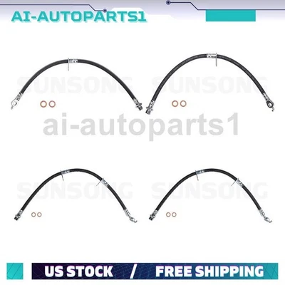 Mangueira hidráulica de freio dianteiro traseiro 4 peças para 2014 2015 2016 Toyota Highlander - Imagem 1 de 4