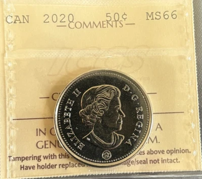 Canada - 50 cents - 2020 - ICCS Certified - MS-66  - Image 1 of 3