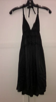 INDAH 黑色连衣裙 X 小号露背/哈尔特/丝绸/印度尼西亚性感 — 第 1/4 张图片