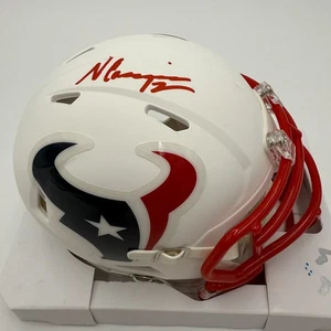 NICO COLLINS SIGNED/AUTOGRAPHED HOUSTON TEXANS FLAT WHITE MINI HELMET - BAS - Picture 1 of 7