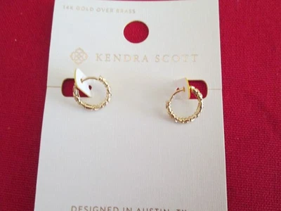 Kendra Scott Maeve Huggie Filigree  14K Gold Plated Brass Hoop Earrings / NWT - Image 1 of 3